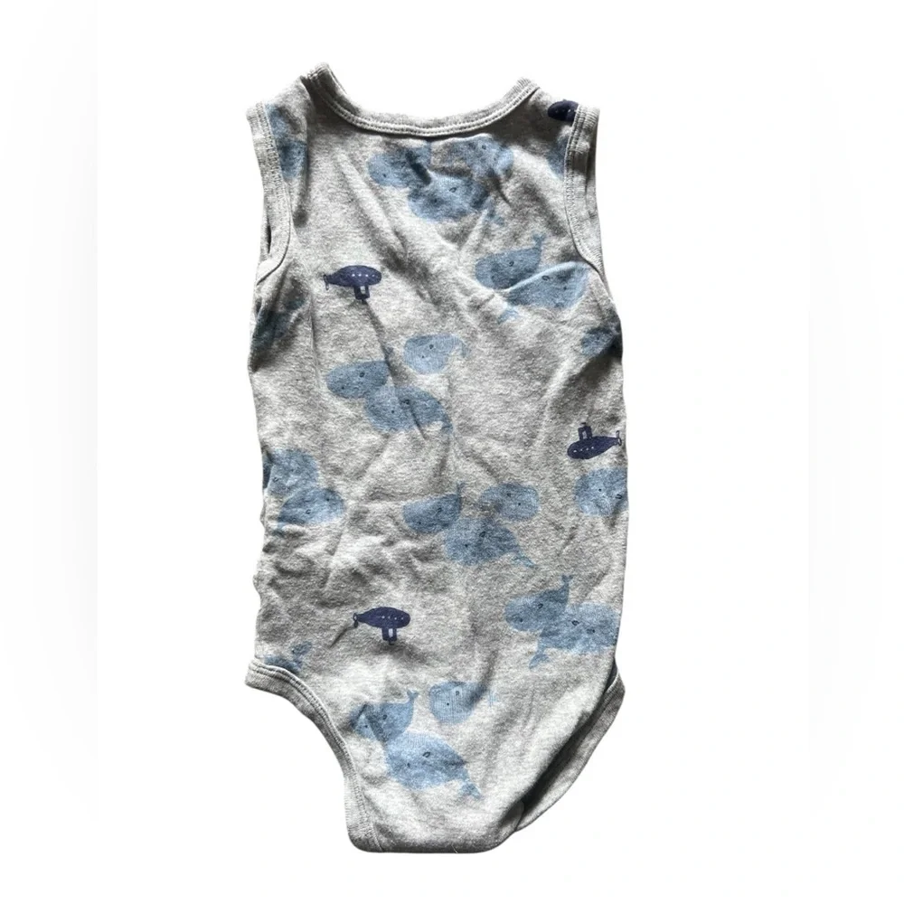 Carter’s Grey and Blue Whale Submarine Romper | 18M